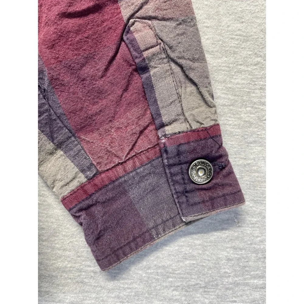 VTG‎ Levi's Flannel Jacket Youth Kids M 12/14 Multi Plaid Cotton Hooded Full Zip